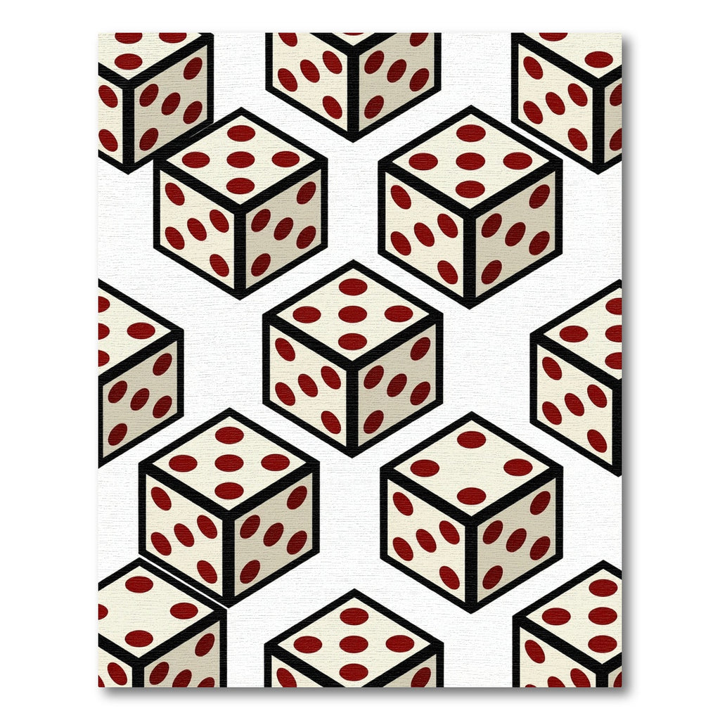 Isometric Dice Cream And Maroon Grid Rug