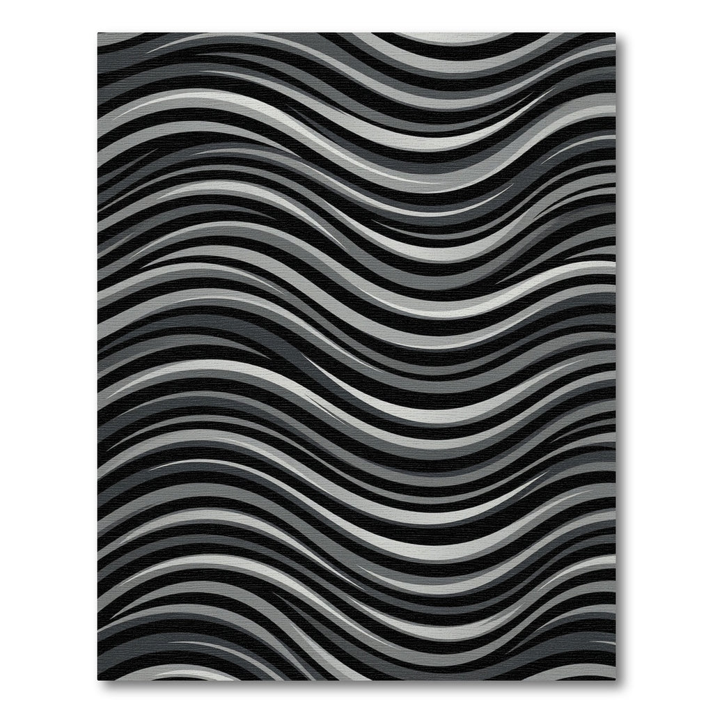 Monochromatic Rippling Stripe Abstract Rug