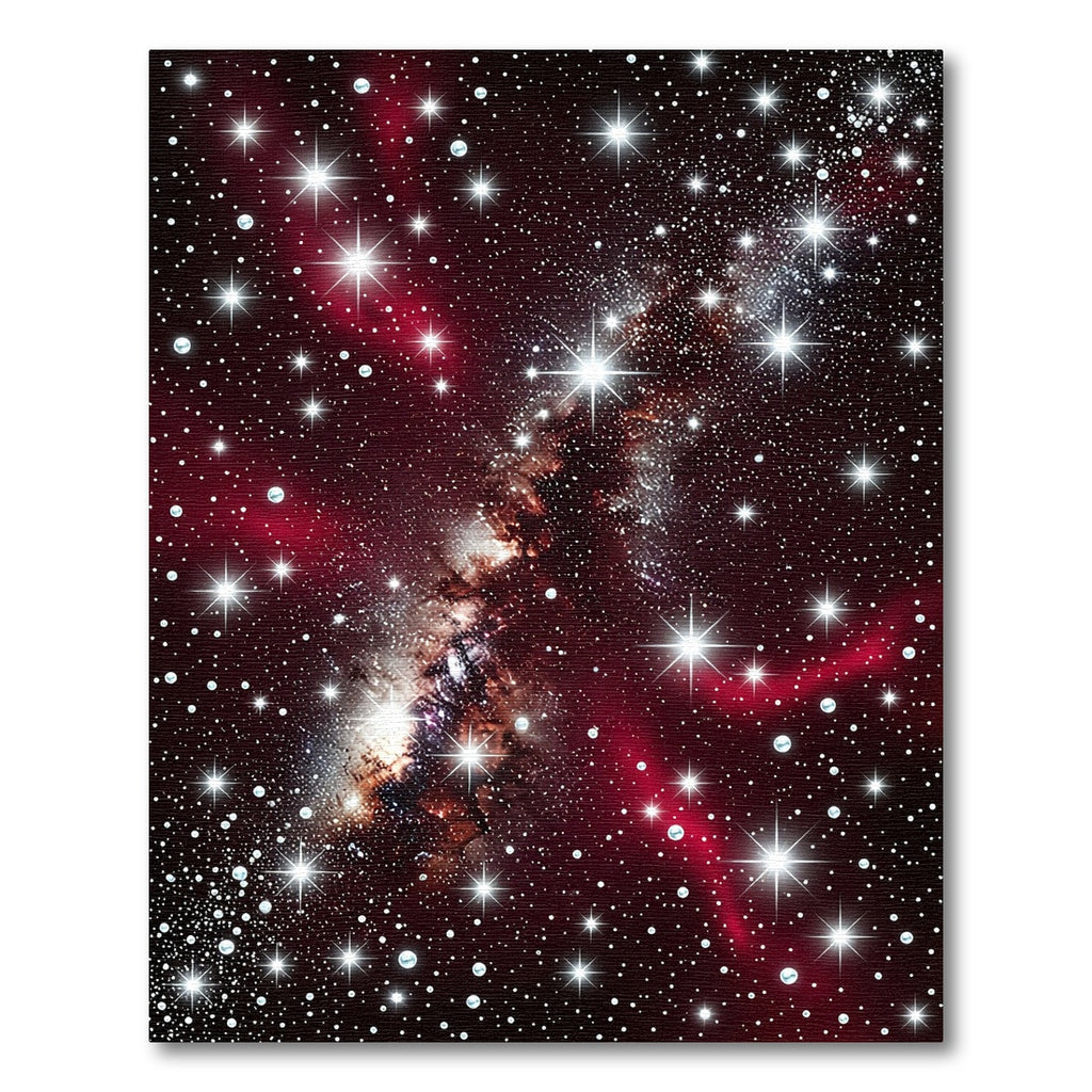 Crimson Cosmic Starry Nebula Rug