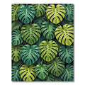 Tropical Green Monstera Leaf Pattern Rug
