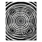 Black White Concentric Circles Op Art Rug