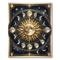 Celestial Lunar Phase Gold Sun Medallion Rug