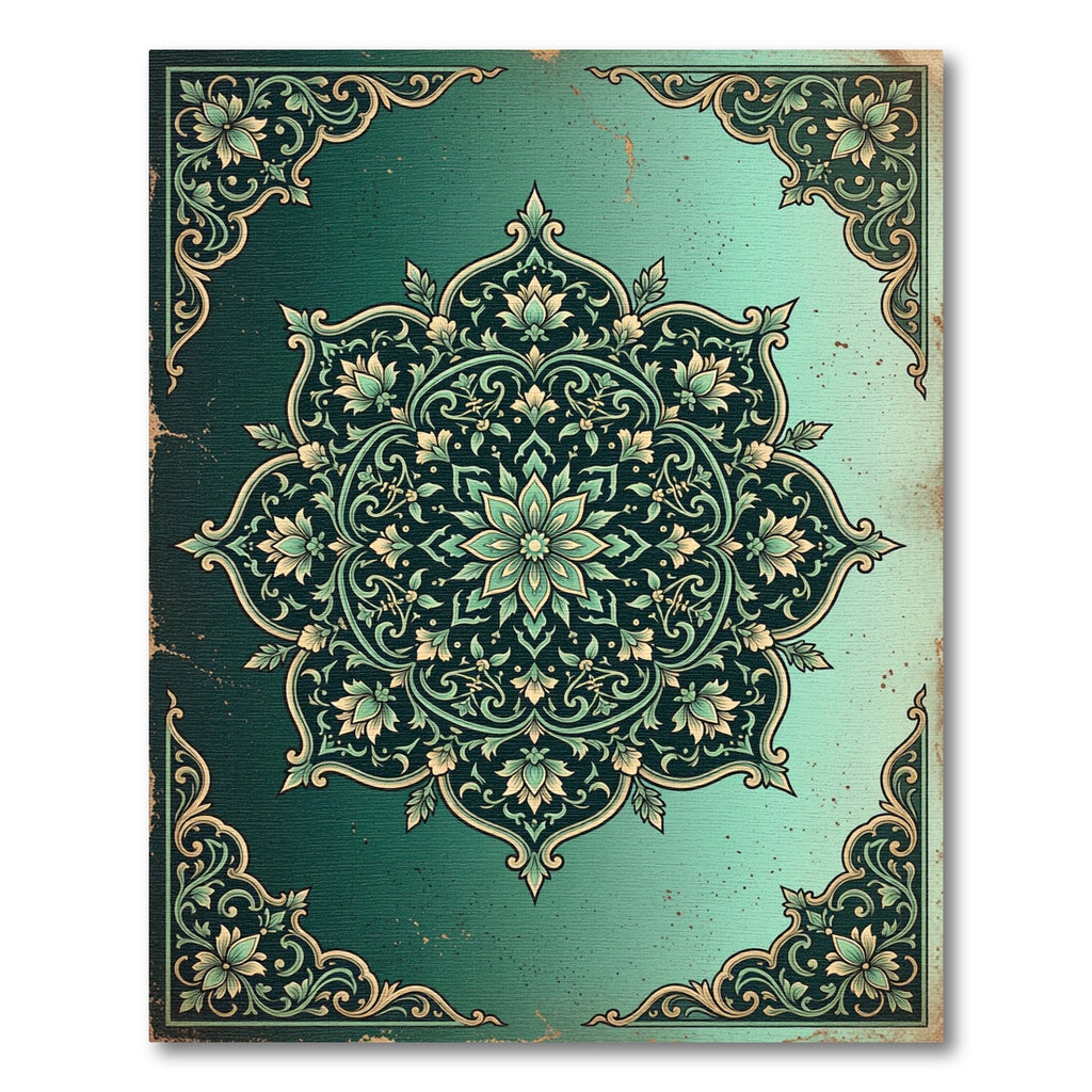 Emerald Botanical Floral Bloom Medallion Rug