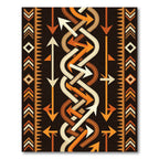 Brown Orange White Arrow Chain Rug