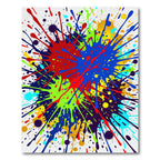 Vibrant Rainbow Colorful Paint Splatter Rug