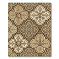 Earthy Toned Quatrefoil Floral Medallion Rug
