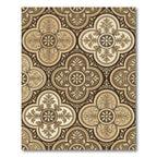 Earthy Toned Quatrefoil Floral Medallion Rug