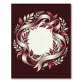 Crimson Ribbon Laurel Wreath Rug