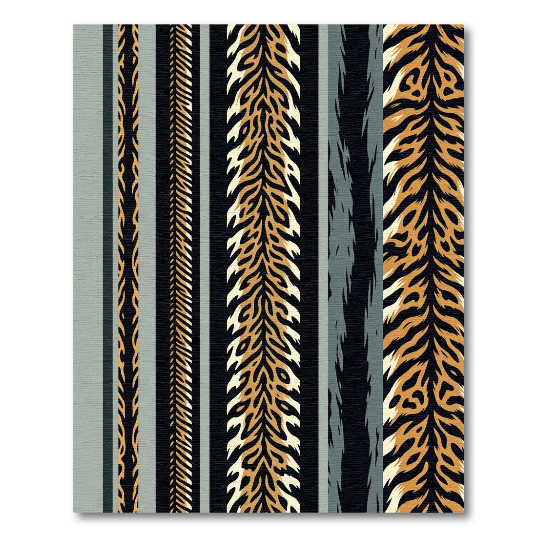 Bold Tiger Stripe Earthy Linear Rug