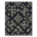 Cream Diamond Tessellation Dark Background Rug