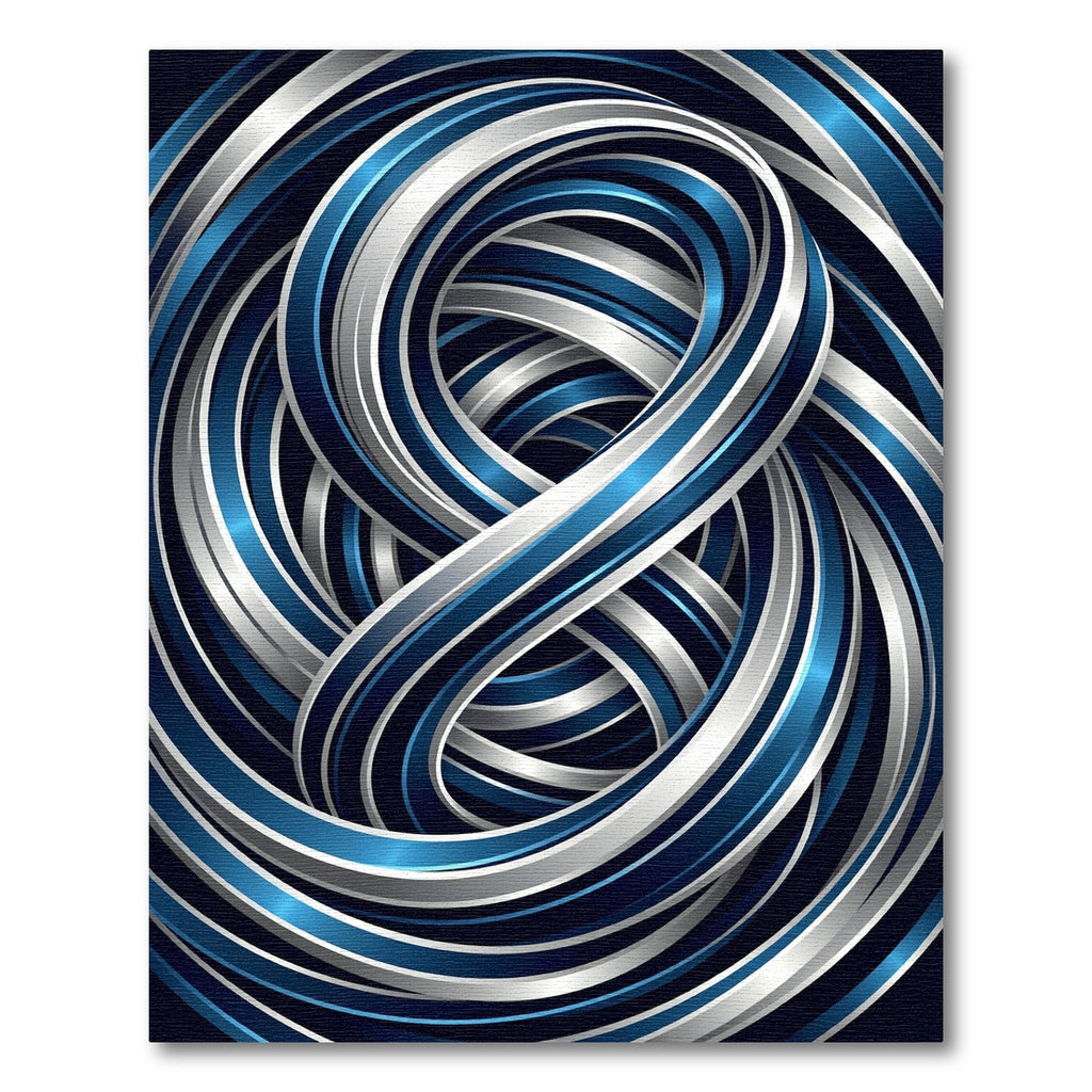 Modern Navy and Silver Infinity Twist Rug