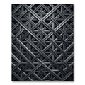 Dark Metallic Intersecting Lattice Grid Rug