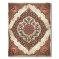 Coral And Sage Floral Medallion Detail Rug