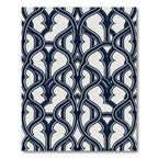 Midnight Blue Interlocking Ornate Swirl Rug