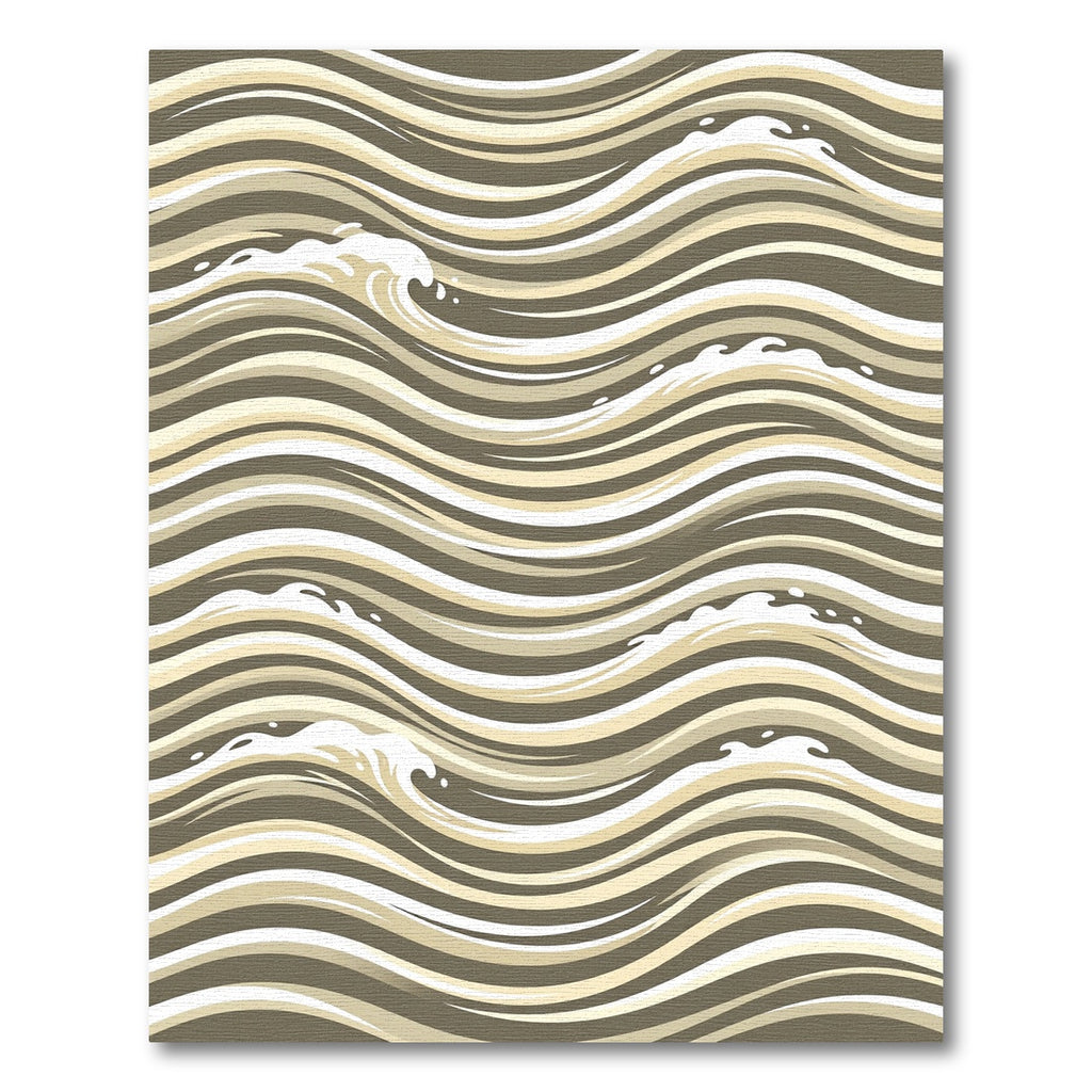 Neutral Earthy Tone Abstract Wavy Lines Rug