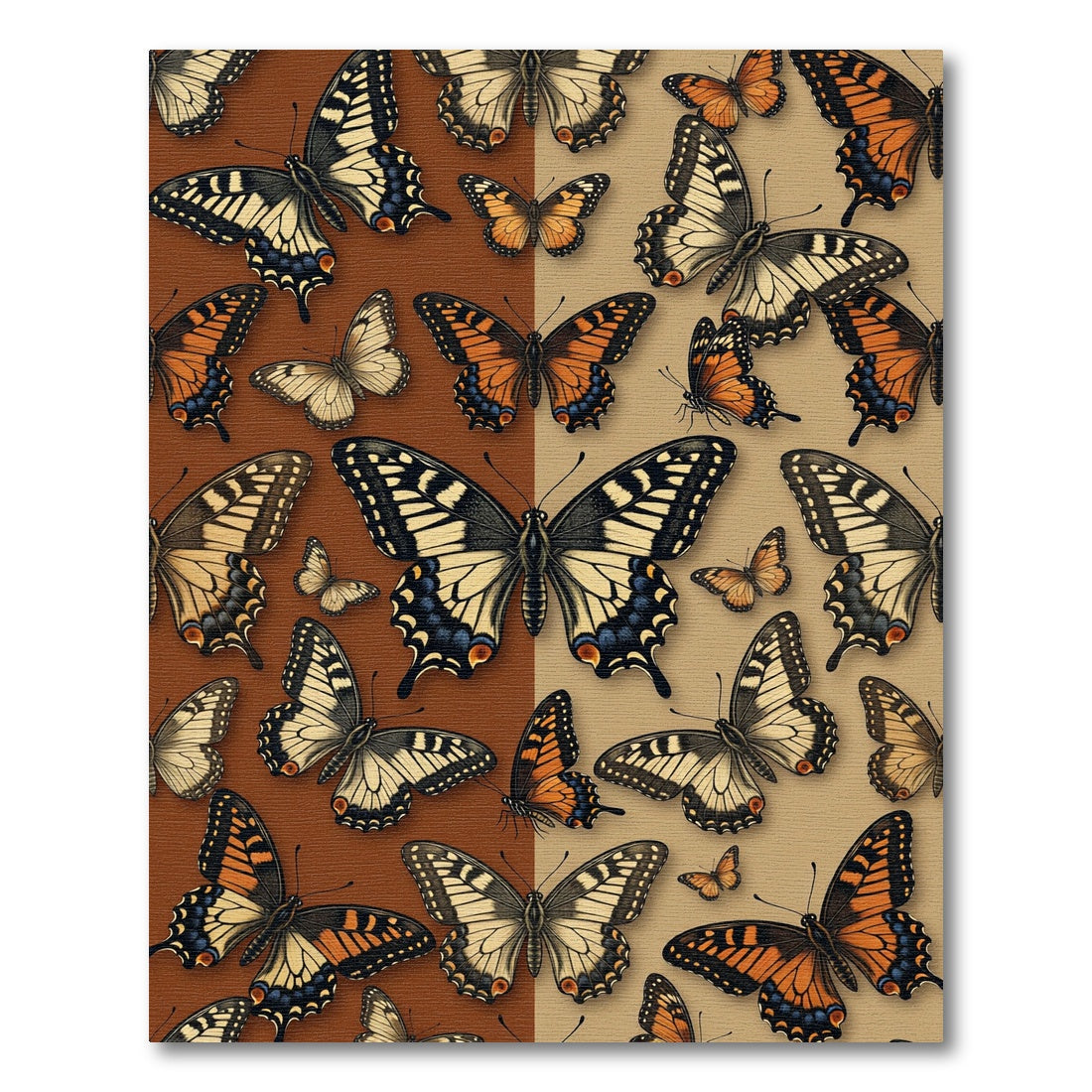Earthy Butterfly Duo Tone Area Rug