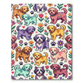 Playful Colorful Whimsical Puppy Garden Rug