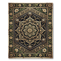Ornate Gold Floral Hexagon Medallion Rug