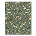 Elegant Sage Floral Baroque Scroll Rug
