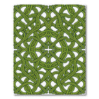 Vibrant Green Intertwined Knotwork Rug