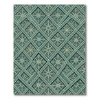 Emerald Sage Interlocking Lattice Damask Rug