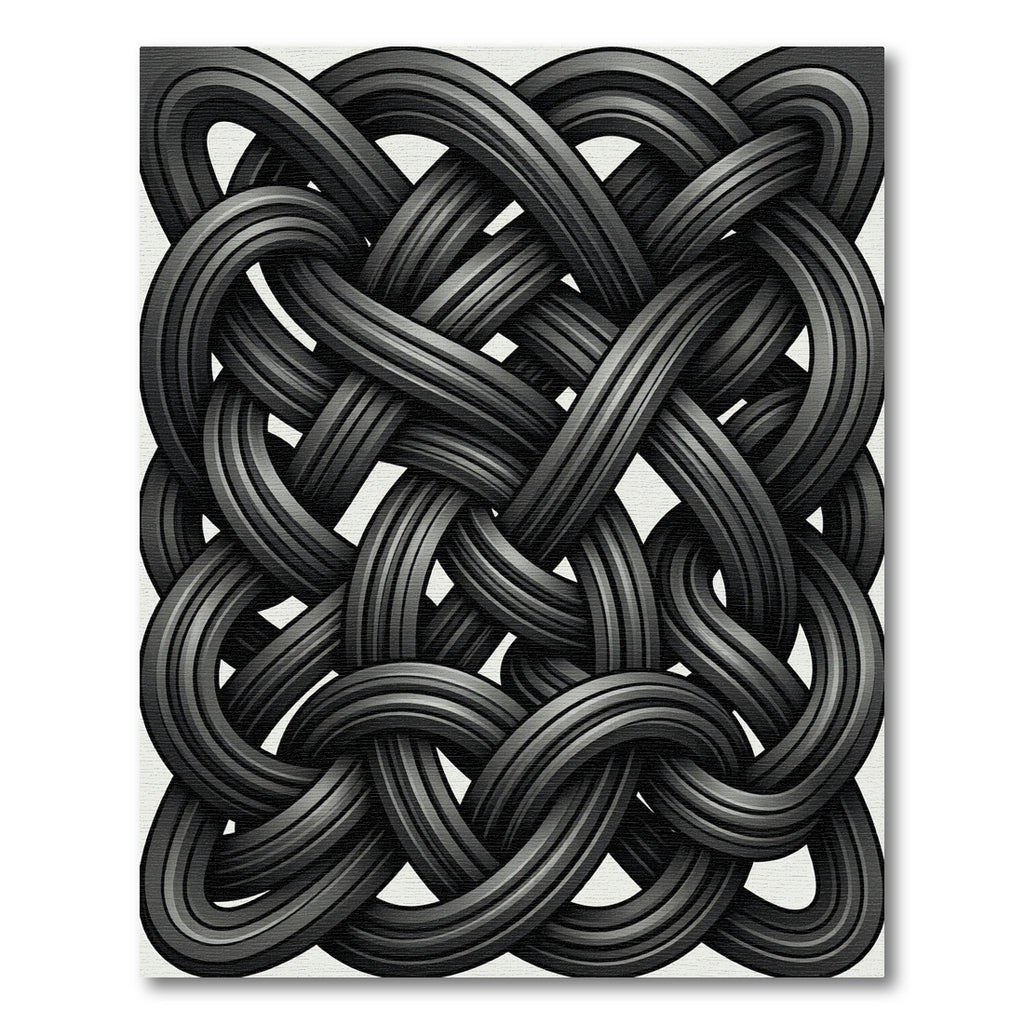 Dark Gray Interlocking Knot Rug