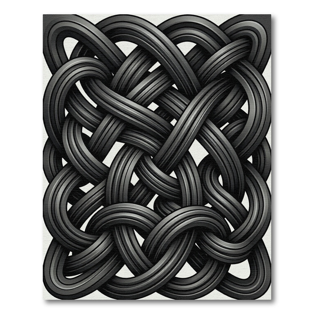 Dark Gray Interlocking Knot Rug