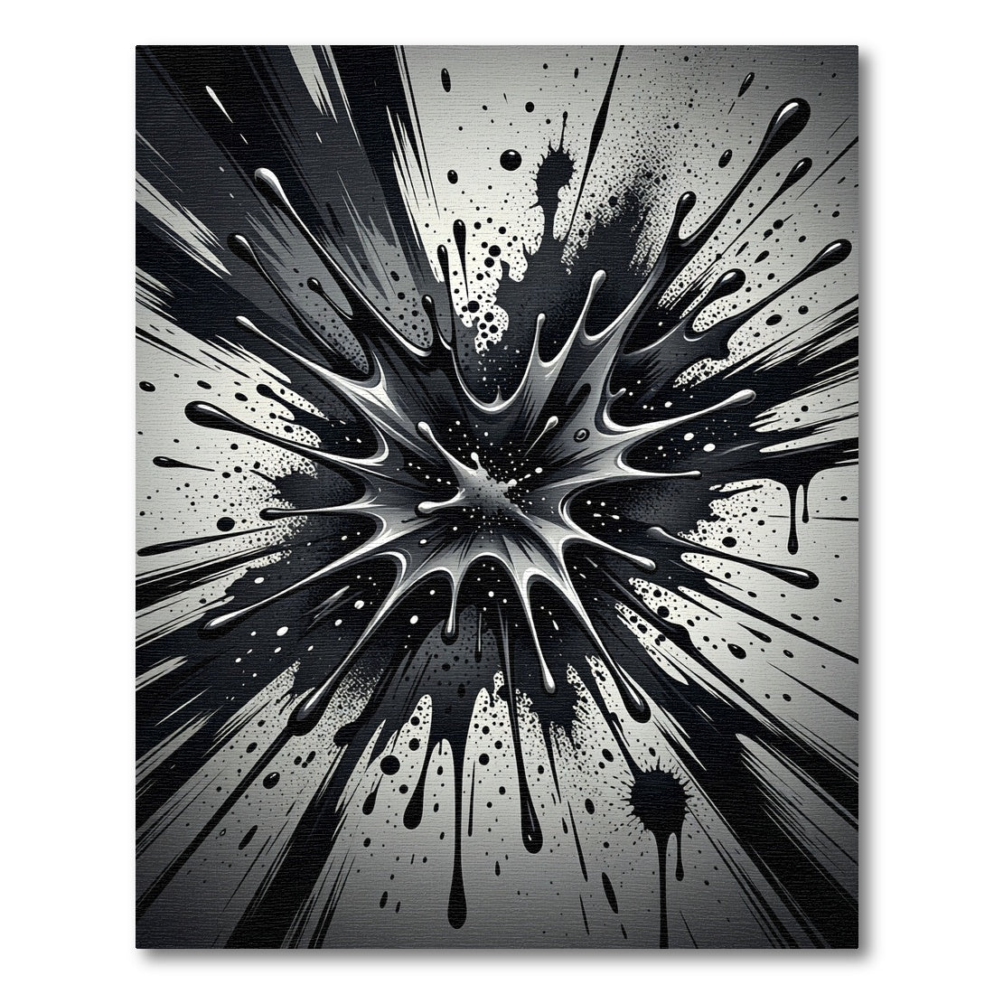 Monochrome Abstract Ink Splash Rug
