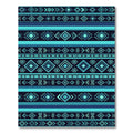 Teal Geometric Aztec Diamond Stripe Rug