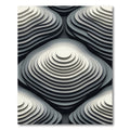Monochrome Gradient Concentric Geometric Relief Rug