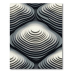 Monochrome Gradient Concentric Geometric Relief Rug