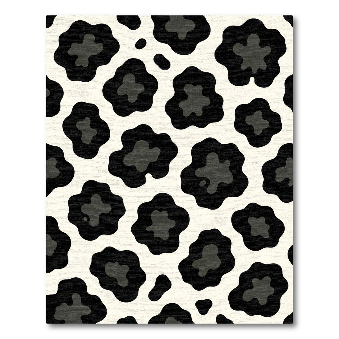Bold Black and Cream Spotted Animal Rug
