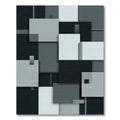 Monochrome Geometric Blocks Composition Rug