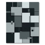 Monochrome Geometric Blocks Composition Rug