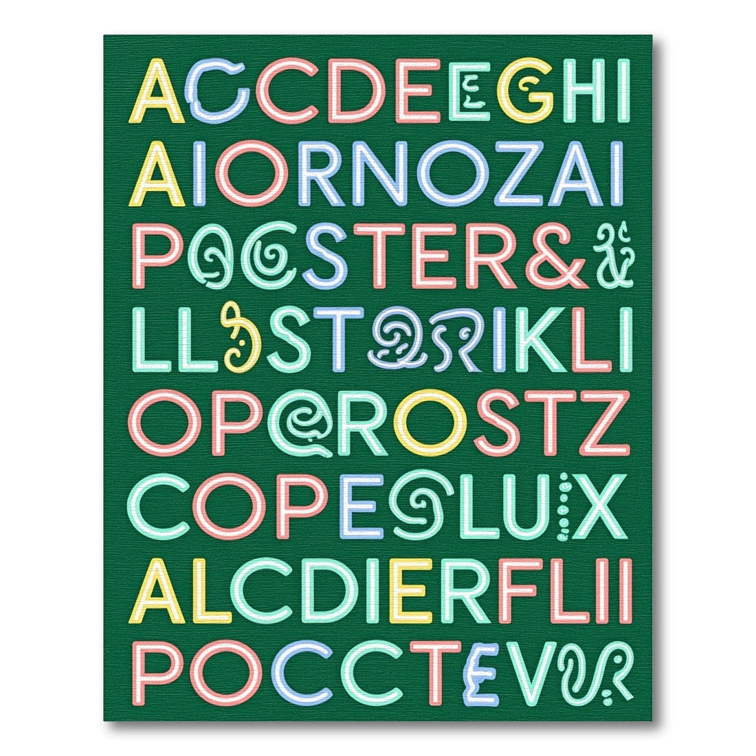 Alphabet Collage In Pastel Colors Rug