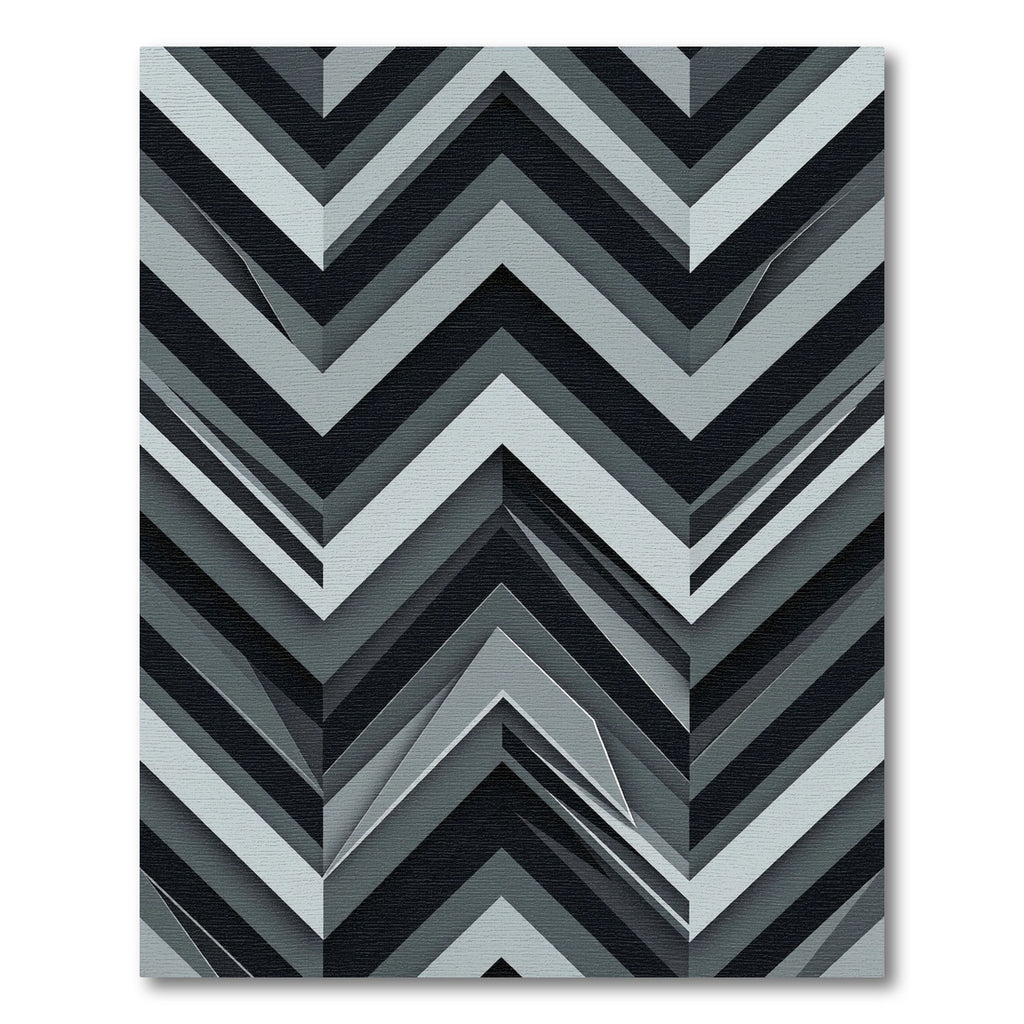 Monochromatic Gray Geometric Chevron Rug