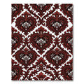 Elegant Dark Crimson Victorian Heart Damask Rug