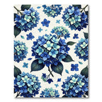 Deep Blue Hydrangea Floral Bloom Rug