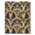 Ornate Gold Archway Scrollwork Rug