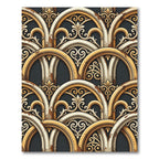 Ornate Gold Archway Scrollwork Rug