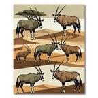 Desert Oryx Wildlife Earthy Tones Rug