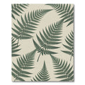 Dark Green Fern Botanical Pattern Rug