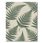 Dark Green Fern Botanical Pattern Rug