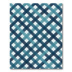 Deep Blue Teal Diagonal Plaid Rug
