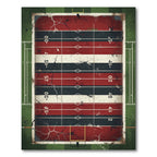 Distressed Crimson Navy American Football Field Rug