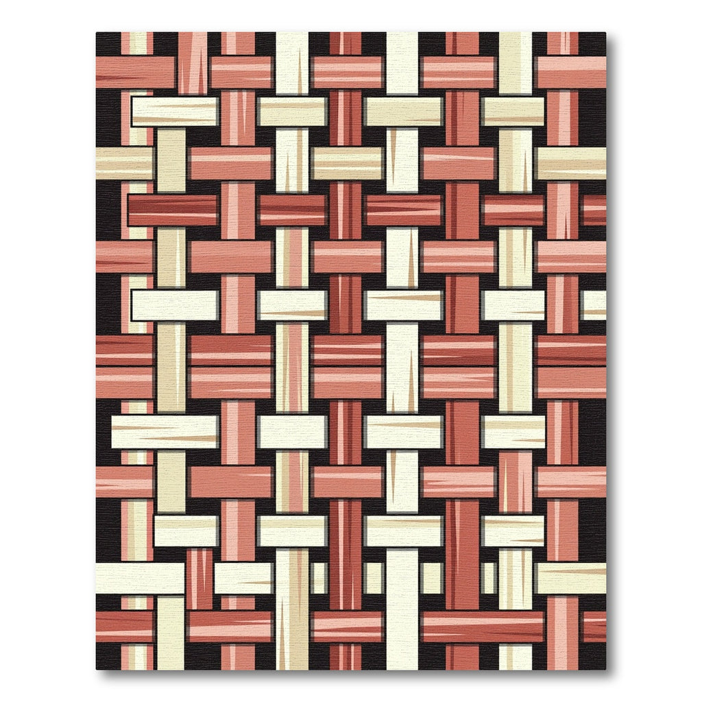 Woven Red Beige Texture Inlay Rug