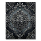 Ornate Gray Floral Damask Rug