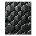 Dark Gray Geometric Hexagon Relief Rug