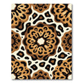Brown Beige Leopard Spot Medallion Rug