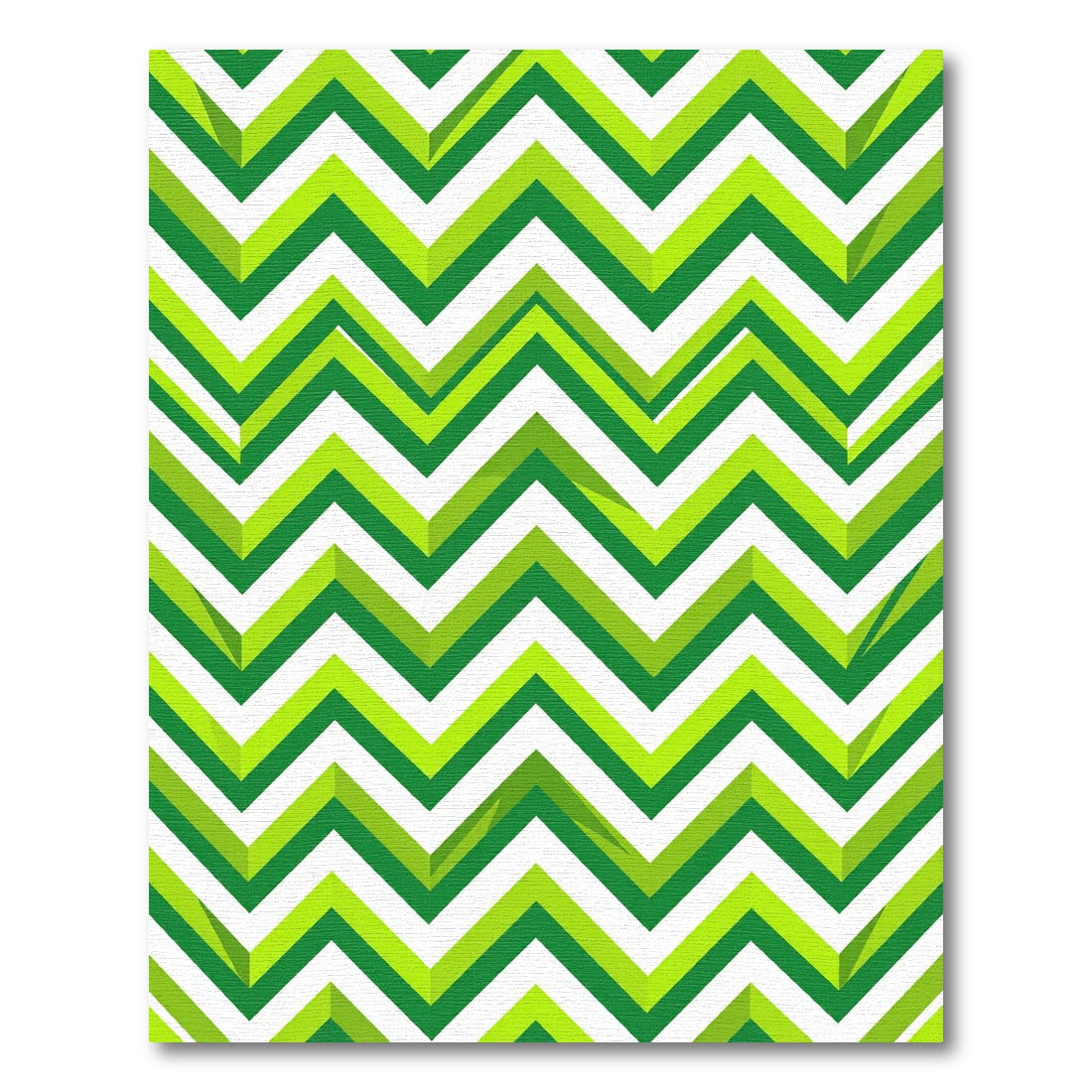 Vibrant Lime Emerald Zigzag Chevron Rug
